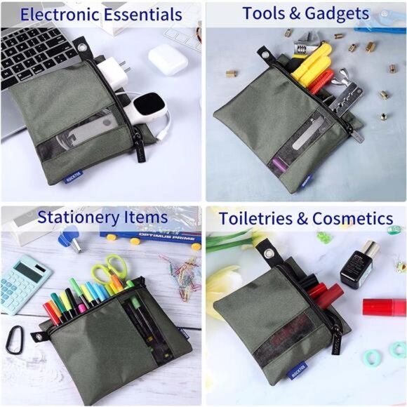 Tool Bags, 3-Pack Water Resistant Utility Zipper Organizer Pouch, 900D Nylon - Picture 3 of 7